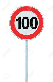 Speed Limit Zone Warning Road Sign Isolated Prohibitive 100 Stock Photo Picture And Royalty Free Image Image 68751629