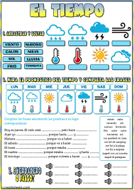 El Tiempo Interactive Worksheet Weather Worksheets English As A Second Language Weather Vocabulary