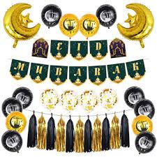 Black gold and silver decorations. 29pcs Set Eid Mubarak Party Black Gold Silver Series Party Decoration Balloon Set Tissue Paper Flower Celebration Supplies Sale Banggood Com