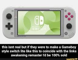 This Isnt Real But If They Were To Make A Gameboy Style Switch Lite Like This To Coincide With The Links Awakening Remaster I D Be 100 Sold This Isnt Real Bu