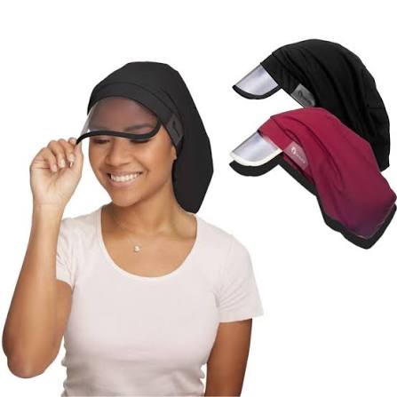 Hairbrella XL Women's Rain Hat | Waterproof Sun Protection | Packable Satin-Lined | Black/Cranberry X-Large | Buy Now with Express International Delivery | GoSupps.com