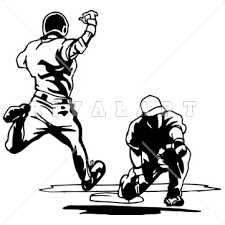 Black And White Baseball Clipart Sports Clipart Image Of Black White Tagging Base Running Home Safe Clip Art Clipart Images Black And White