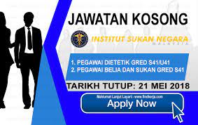Peperiksaan atau exam pegawai belia dan sukanhanya bermula pada 8hb februari 2014 ini. Kerja Kosong Isn Institut Sukan Negara 21 Mei 2018 Applications Are Invited To Qualified Malaysian Citizens To Fill The Following Positio Negara Mei 21st