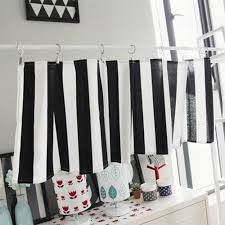black and white stripe curtain short