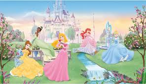 This beautifully pink disney princess wallpaper is an ideal finishing touch for a kids bedroom or nursery. 46 Disney Princess Wallpaper Murals On Wallpapersafari