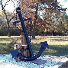 Handcrafted Indoor Or Outdoor Classic Navy Anchor Decor Etsy Anchor Decor Nautical Landscaping Anchor Wall Art