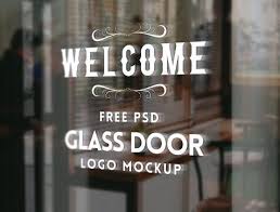 Glass Door Logo Mockup Psd Logo Mockup Logo Mockups Psd Mockup Free Psd