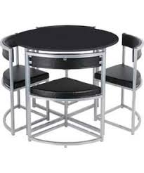 Hygena Milan Space Saver Table And 4 Chairs Black Space Saver Kitchen Table Dining Table Black Small Dining Room Table