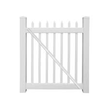 Liquid Sunshine 3 5 Ft W X 5 Ft H White Vinyl Outdoor Shower Stall Gate Kit Unassembled 73025338 The Home D Vinyl Picket Fence Picket Fence Gate Gate Kit