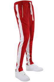 Black Track Pants With Red Stripe Quality Assurance Protein Burger Com