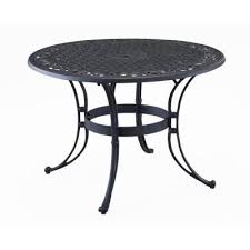 Homestyles Sanibel 42 In Black Round Cast Aluminum Outdoor Dining Table 6654 30 The Home Depot In 2020 Metal Dining Table Dining Table Outdoor Dining Table