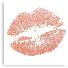 Kiss Kiss Canvas Print By Sassmouthprints Rose Gold Aesthetic Gold Lips Rose Gold Pictures