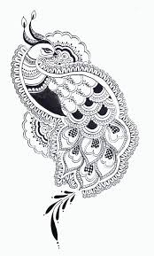 Peacock, black and white stylized ornamental drawing, bird on gray gradient background, useful as decoration, tattoo temp. Black And White Peacock Design Google Search Peacock Drawing Peacock Art Madhubani Art