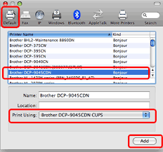 Add My Brother Machine The Printer Driver Using Mac Os X 10 5 10 11 Brother