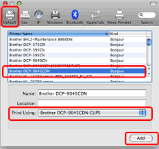 Latest downloads from brother in printer / scanner. Add My Brother Machine The Printer Driver Using Mac Os X 10 5 10 11 Brother