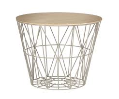 Wire Basket Top Oiled Oak Wire Baskets Baskets Top Side Table