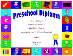 Some of these preschool graduation certificate templates are created on a powerpoint background. Preschool Diploma Template