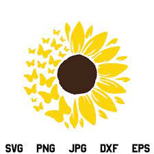 Sunflower Butterfly Svg Sunflower Svg Butterfly Svg Png Dxf Cricut Designking On Artfire