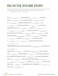 Fill In The Zombie Story Halloween Worksheets Parts Of Speech Worksheets Parts Of Speech