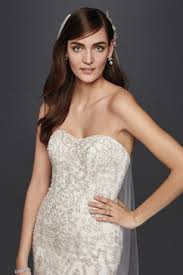 Oleg Cassini Tulle And Crystal Mermaid Wedding Dre David S Bridal Wedding Dresses Beaded Wedding Dress Preservation Wedding Dresses