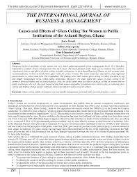 Pdf Causes And Effects Of Glass Ceiling For Women In Public Institutions Of The Ashanti Region Ghana