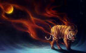Powerful Tiger Background Hd Windowsdesktopbackgrounds Com Painting Wallpaper Digital Artist Abstract Wallpaper