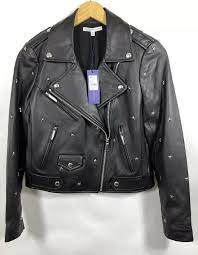 The Stars Are All Aligning Crafted From Luxe Leather This Wes Moto Jacket Is Covered In The Coolest Constellation On Th Jackets Leather Jacket Leather Floral