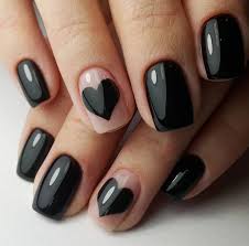 เท ๆ เข มๆ ต ดก บห วใจหวานๆ valentines nails pretty nails black nails