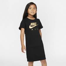 Nike Sportswear Air Little Kids Short Sleeve Fleece Dress Black Fleece Dress Nike Dresses Tshirt Dress Outfit