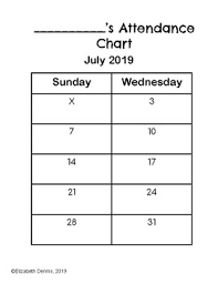 Basic Bible Class Attendance Chart 2019