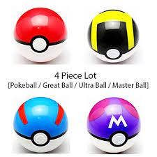 Pokeball Toy Setlot Of 4 Pokemon Pokeball Great Ball Ultra Ball Master Ball They Open Poke Master Ball Pokeball Pokeball Toy Master Ball