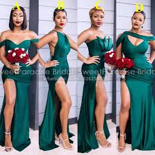 Notre collection robe de demoiselle d'honneur de 2020 est en solde. Robe De Demoiselle D Honneur Sirene Verte Avec Fente Haute Longue Robe De Soiree De Mariage A Personnaliser Pour Femmes En Vogue Chasseur 2021