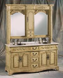 Oval bone color porcelain sinks. Vanity With Hutch 68inch Double Vanity Bathroom Vanity Hutch