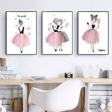 Glow in the dark moon and stars wall stickers, 437pcs adhesive room decor, ceiling art stickers for starry sky at night, removable wall stickers, great for kids' bedroom 4.4 out of 5 stars 189 $12.99 $ 12. Cute Cartoon Girl Watercolor Pink Canvas Art Print Poster Kids Room Wall Decor Ebay