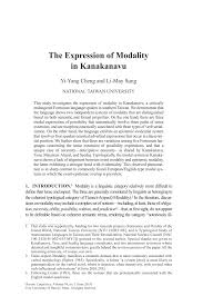 Opinion marking signals other contents: Pdf The Expression Of Modality In Kanakanavu