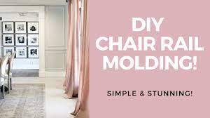 Chair rail installed lower can create the illusion of a larger room. Diy Chair Rail Molding Classy Clutter Youtube