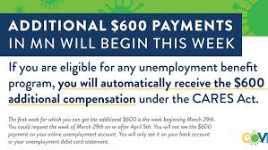 If you are unemployed again within one year of your account date, you will not have another nonpayable week. Mn Deed On Twitter Deed Has Authorized The First Payments Of The Temporary Additional Compensation Of 600 Week For People Receiving Unemployment Benefits If You Receive Unemployment You Will Also Automatically Receive An