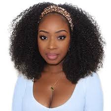 ( 16 reviews) $146.54 $111.26. Buy Jessie S Selection Headband Wig For Black Women Afro Kinky Curly Human Hair Wigs No Glue None Lace Front Wigs Headband Wigs Curly Human Hair For Women Natural Color 180 Density 14