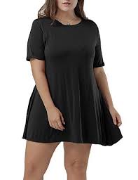 Allegrace Women Plus Size Fashion Short Sleeve Flowy Summer Casual T Shirt Dresses Black 4x Read More At Fashion Shirt Dresses Online Casual T Shirt Dress