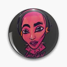 Big Forehead Girl Pins and Buttons for Sale