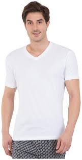 Jockey Men V Neck Sports T Shirt White