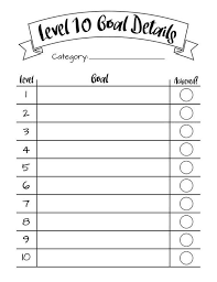 bullet journal level 10 life printable chart printable