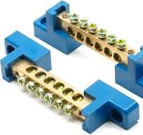 2Pcs Ground Bus Bar Terminal Block, 5 Terminal Positions Wire Screw  Terminal Brass Electrical Grounding Bars Block