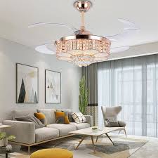24 round rose gold ceiling medallion decorative architectural chandelier trim. Crystal Ceiling Fan Light Remote Led Retractable Ceiling Fan 3 Light Change Silent Fan Chandelier 42 Inch Rose Gold Wish