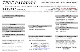 2014 General Election Brevard County Christian Voter Guides Candidate Endorsements Sample Ballot Election Recommendations
