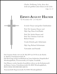 Hauser reisen hat diverse stellen zu besetzen. Alle Traueranzeigen Fur Ernst August Hauser Trauer Rp Online De