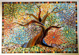 Muliticoloured Tree Of Life Glass Mosaic Greetings Card Mosaic Art Tree Of Life Tree Mosaic Mosaic Art Mosaic Tree Art