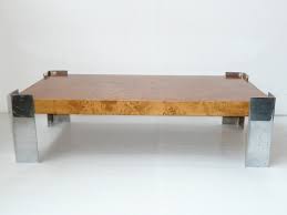 magnifique table basse loupe d orme chrome 1960 1970 vintage a restaurer table basse restaurant bois mobilier de salon