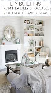 Diy Built In Bookshelves From Ikea Billy Bookcases With Fireplace Cottage Decor Living Room Bookshelves Built In Billy Bookcase