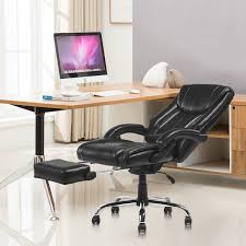 Yamasoro Reclining Office Chair High Back Ergonomic Design Computer Napping Chair Leather With Footrest Thick Padding Reclining Office Chair Chair Office Chair